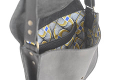 Handcrafted soft black leather handbag