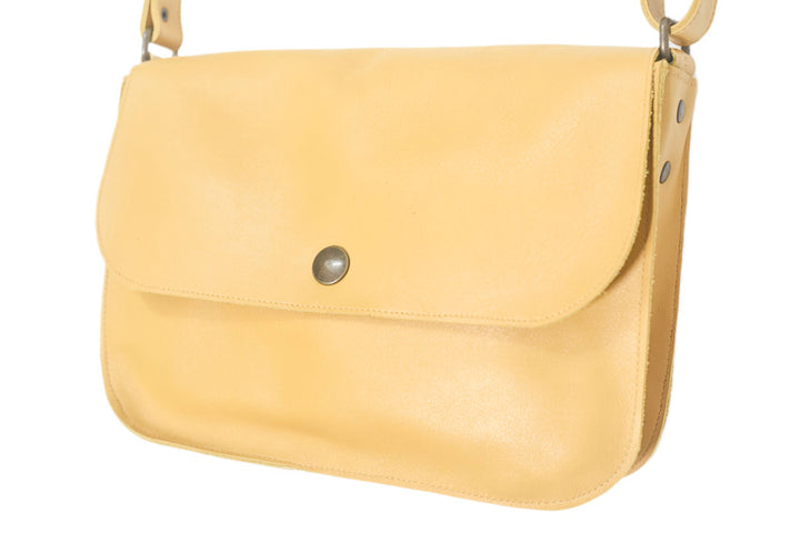 Yellow leather handbag