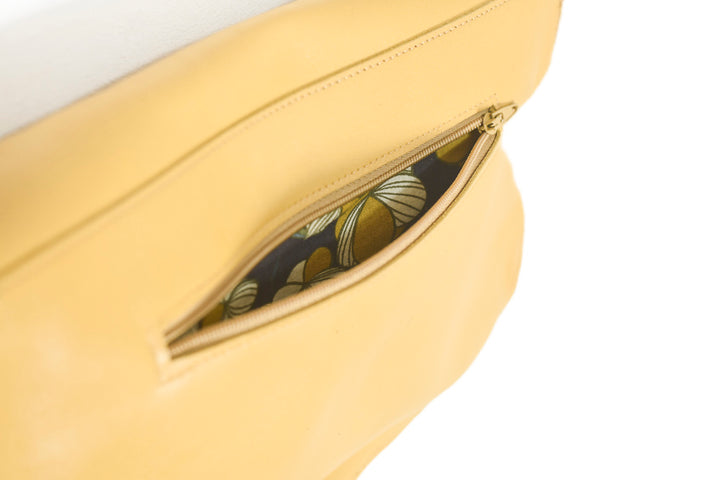 Sac à main cuir jaune bandoulière