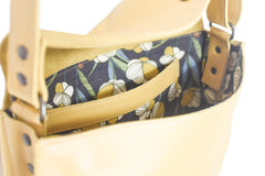 Yellow leather handbag