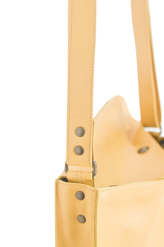 Yellow leather handbag