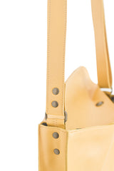 Yellow leather handbag