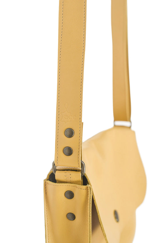 Yellow leather handbag