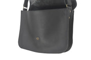 Handcrafted soft black leather handbag