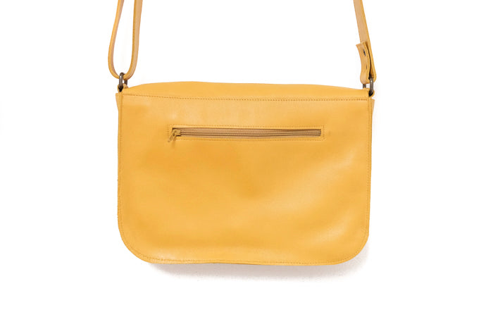 Leather handbag yellow