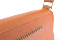 Sac bandoulière cuir brun clair