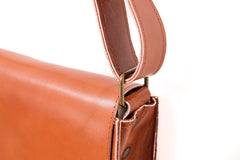 Sac bandoulière cuir brun clair