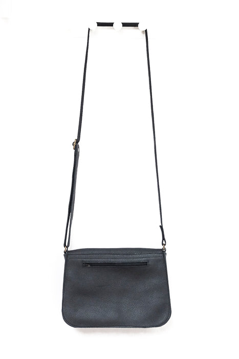 Black leather handbag