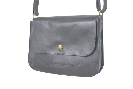 Sac à main cuir souple bleu marine