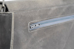 Grand Sac à Main en Cuir Gris - Pièce Unique d'Artisanat de Luxe à Rennes