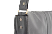 Petit sac à main en cuir noir upcycling | Création artisanale à Rennes