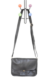 Petit sac à main en cuir noir upcycling | Création artisanale à Rennes