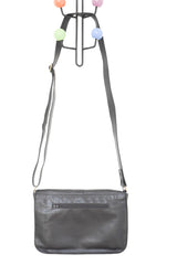 Petit sac à main en cuir noir upcycling | Création artisanale à Rennes