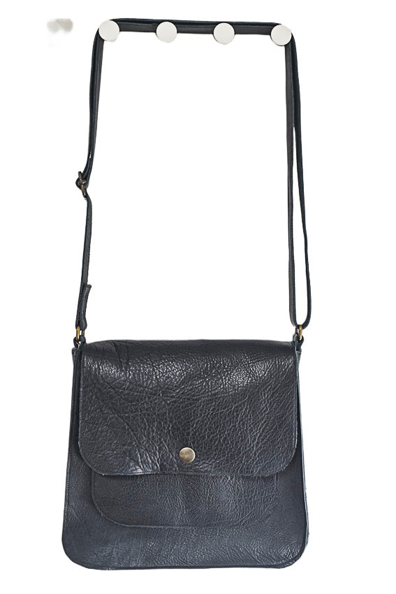 Large black crossbody handbag