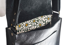 Large black crossbody handbag