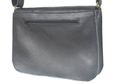 Black crossbody grained black leather handbag