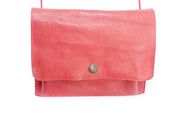 Shoulder leather bag with bellows