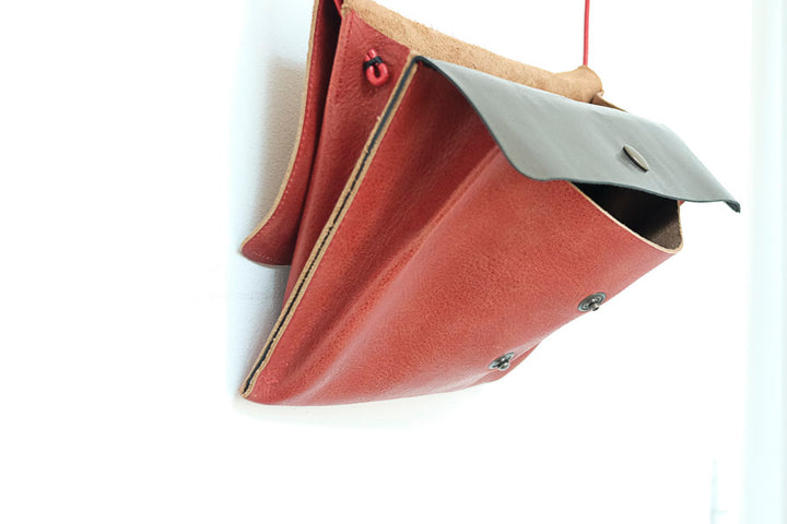 sac à main soufflet en bandoulière rouge