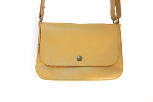 Leather handbag yellow