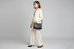 black leather crossbody handbag