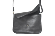 black leather handbag