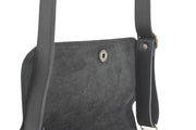 black leather handbag