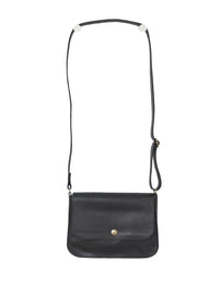 black leather handbag