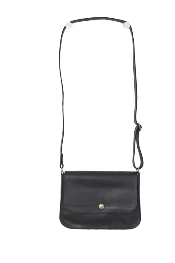 black leather handbag