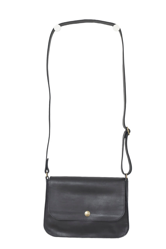 black leather handbag