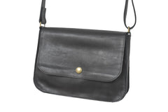 black leather handbag