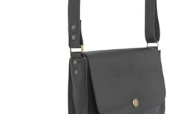 black leather handbag