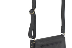 black leather handbag