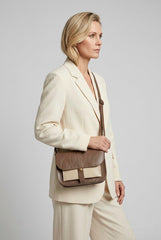 Petit sac bandoulière en cuir marron