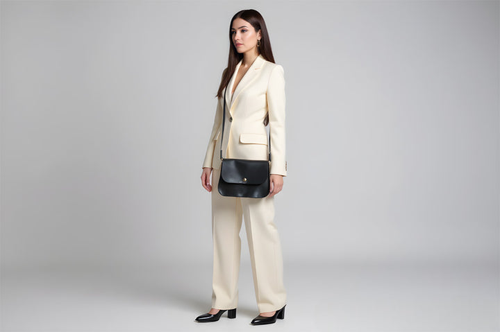 sac à main en cuir noir épaule bandoulière style