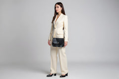 sac à main en cuir noir épaule bandoulière style