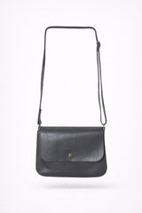 sac à main en cuir bleu marine bandoulière