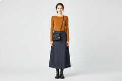 Petit sac à main en cuir noir bandoulière