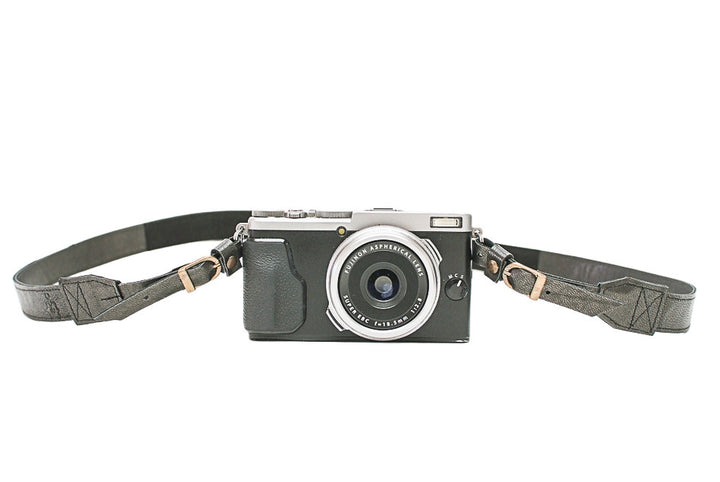 Sangle appareil photo en cuir noir