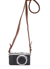 Sangle appareil photo en cuir camel 90 cm