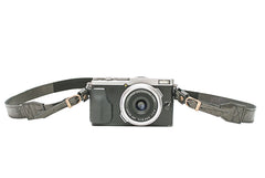 Sangle appareil photo en cuir noir