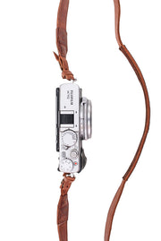 Sangle appareil photo en cuir camel 90 cm