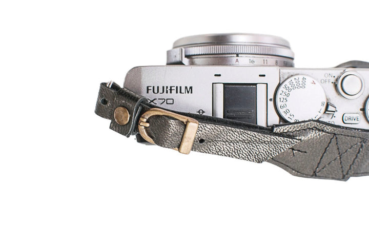 Sangle appareil photo en cuir noir