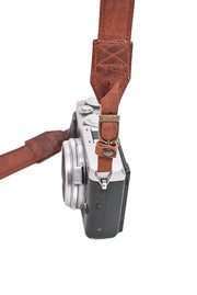 Sangle appareil photo en cuir camel 90 cm