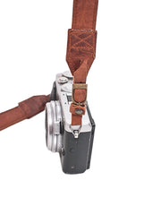 Sangle appareil photo en cuir camel 90 cm