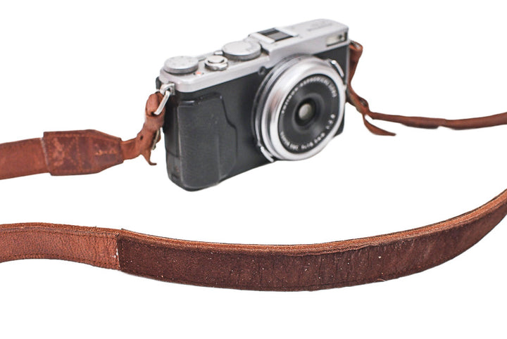 Sangle appareil photo en cuir camel 90 cm