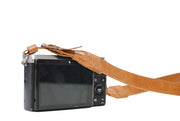 Sangle appareil photo en cuir camel clair 90cm