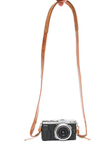 Sangle appareil photo en cuir camel clair 90cm