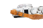 Sangle appareil photo en cuir camel clair 90cm