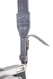 Sangle appareil photo fuji cuir bleu gris