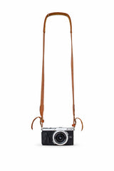 Sangle courte appareil photo fuji cuir marron miel